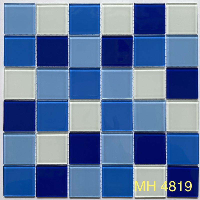 GẠCH MOSAIC THUỶ TINH MIX MẦU XANH