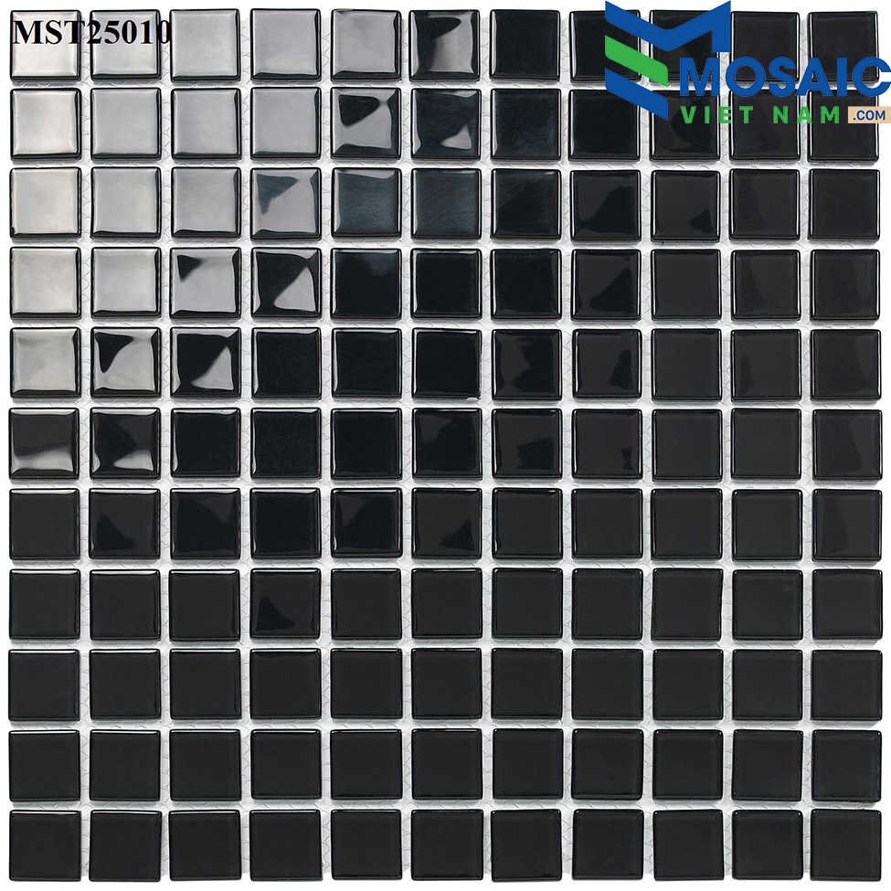 Gạch Mosaic thủy tinh vàng 25×25 đen (MST48010:25X25) MST 25010