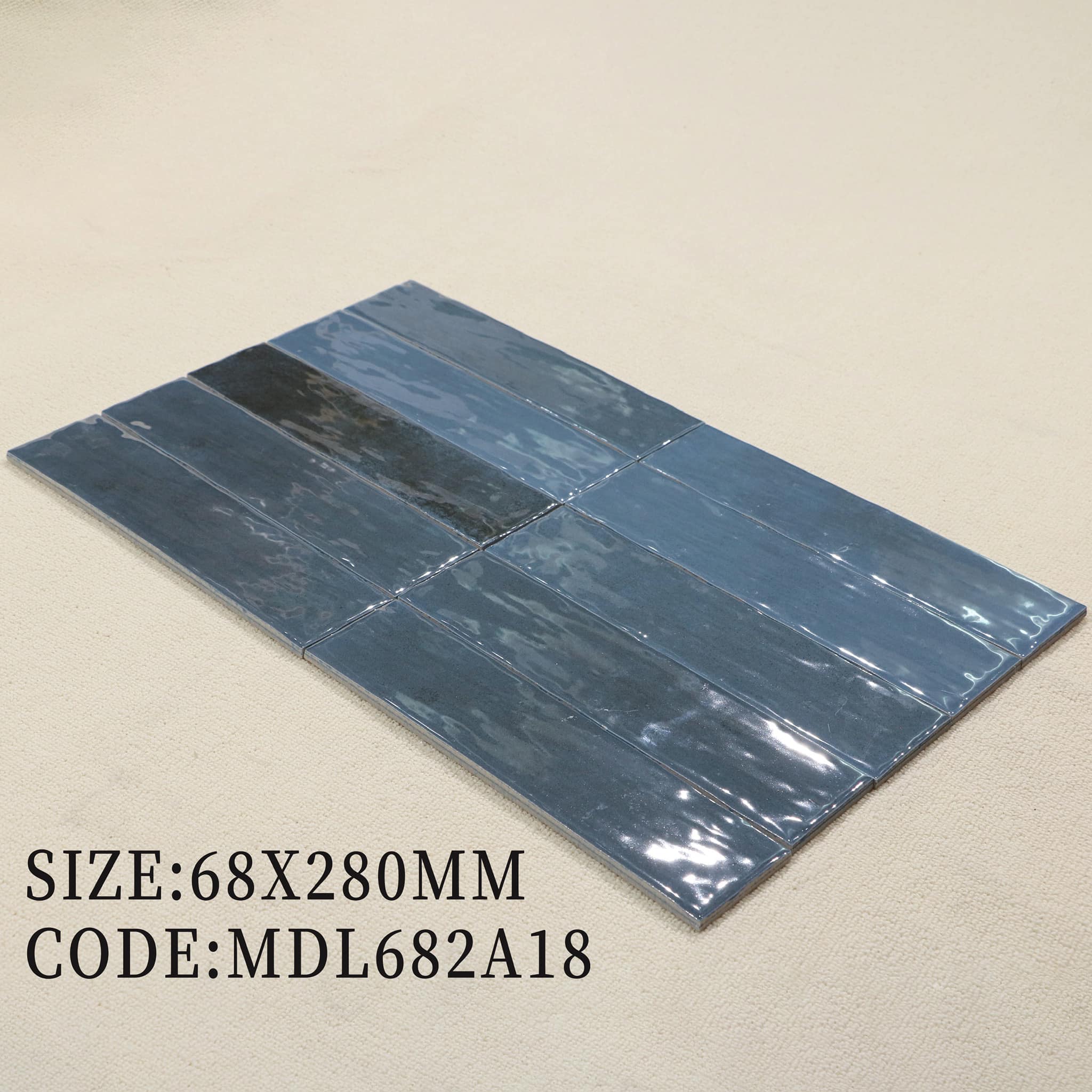 GẠCH THẺ TRANG TRÍ MEN BÓNG MẦU XÁM XANH